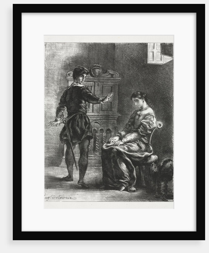 Hamlet: Hamlet and Ophelia, 1834 by Eugène Delacroix