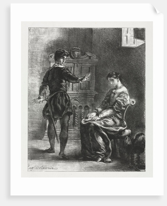 Hamlet: Hamlet and Ophelia, 1834 by Eugène Delacroix