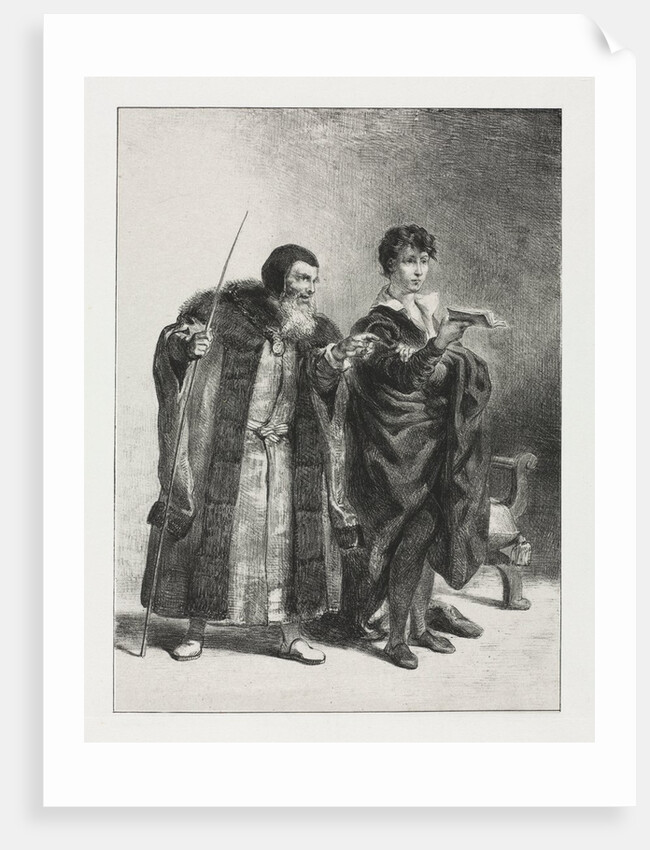 Hamlet: Polonius and Hamlet, 1834 by Eugène Delacroix