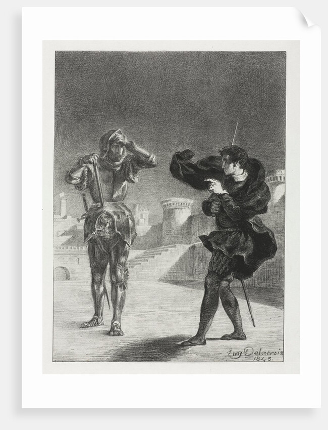 Hamlet: The Phantom on the Terrace, 1843 by Eugène Delacroix