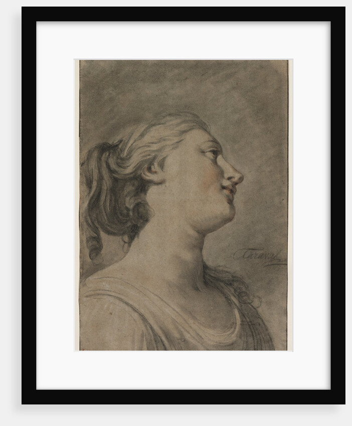 Head of a Female Figure in Profile, Turned to the Right, c. 1763-1770? by Hughes Taraval