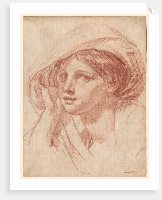 Head of a Young Woman, c. 1785 by Jean-Baptiste Greuze