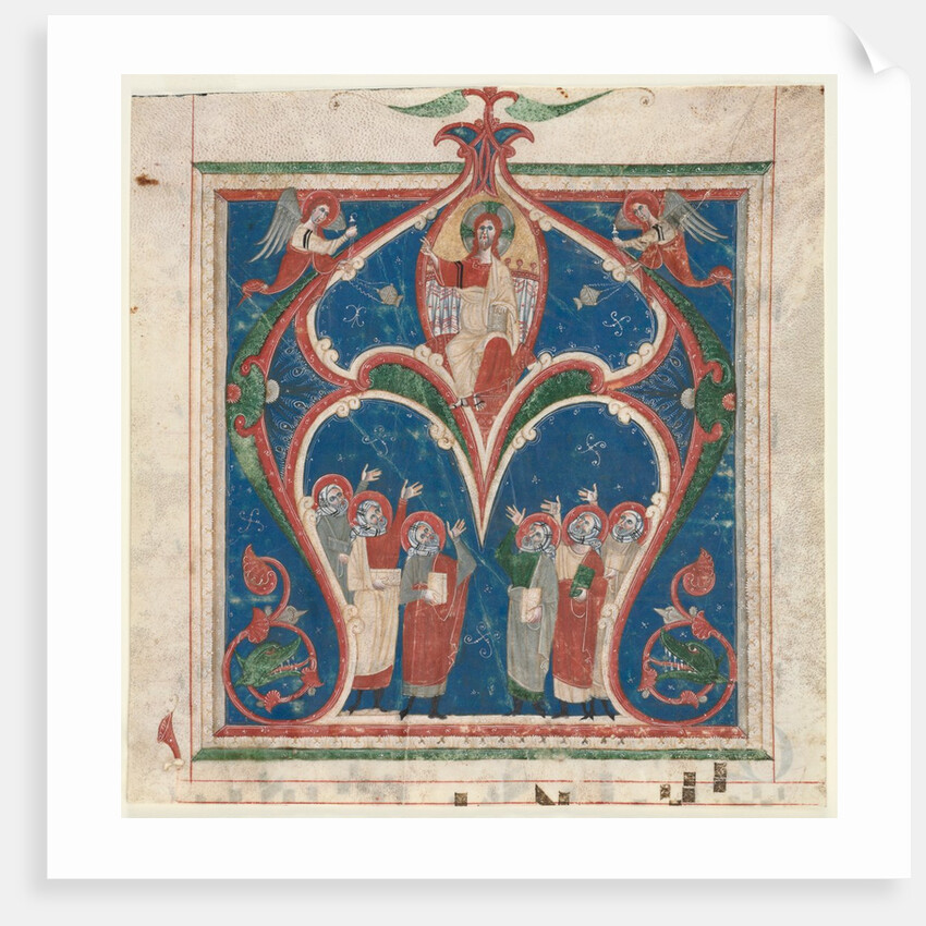 Historiated Initial Excised from an Antiphonary: Christ in Majesty with Prophets, c. 1280-1300 by Unknown