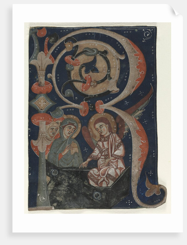 Historiated Initial Excised from a Gradual: The Three Marys at the Tomb, c. 1200-1230 by Unknown