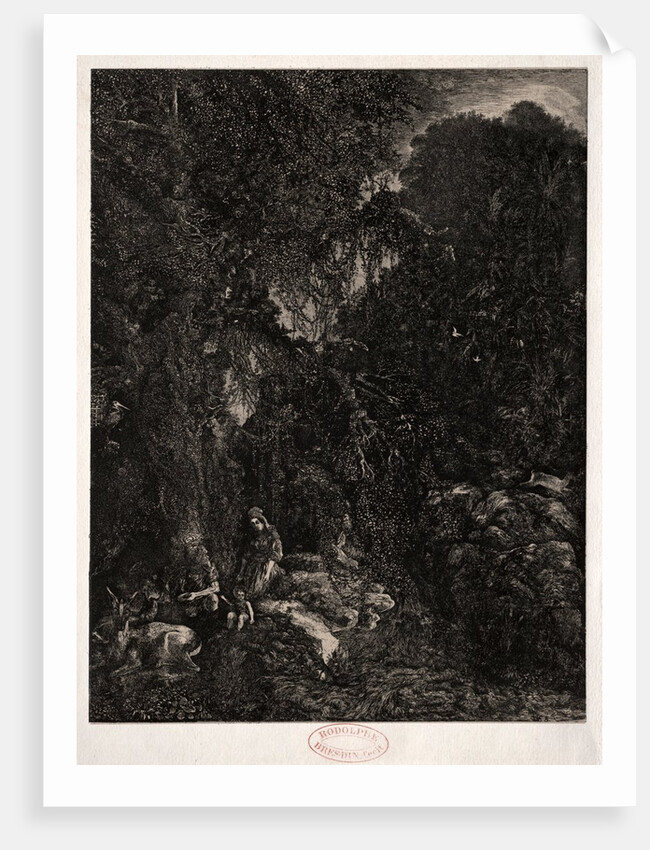 Holy Family with Deer, 1871 by Rodolphe Bresdin