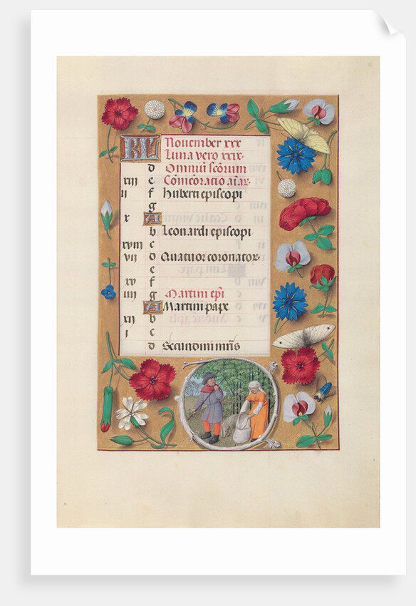 Hours of Queen Isabella the Catholic, Queen of Spain: Fol. 12r, November, c. 1500 by Master of the First Prayerbook of Maximillian