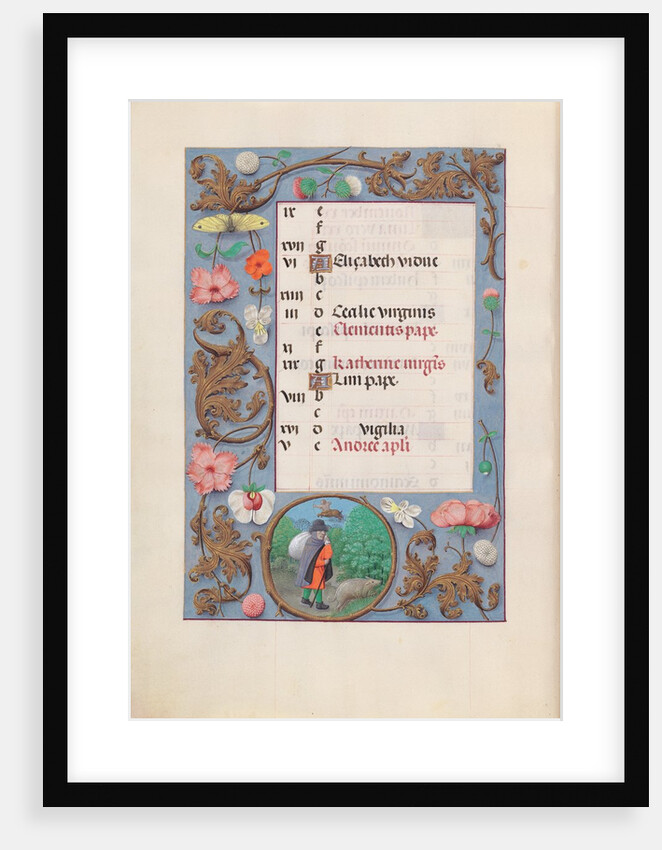 Hours of Queen Isabella the Catholic, Queen of Spain: Fol. 12v, November, c. 1500 by Master of the First Prayerbook of Maximillian