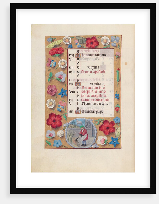 Hours of Queen Isabella the Catholic, Queen of Spain: Fol. 13v, December, c. 1500 by Master of the First Prayerbook of Maximillian