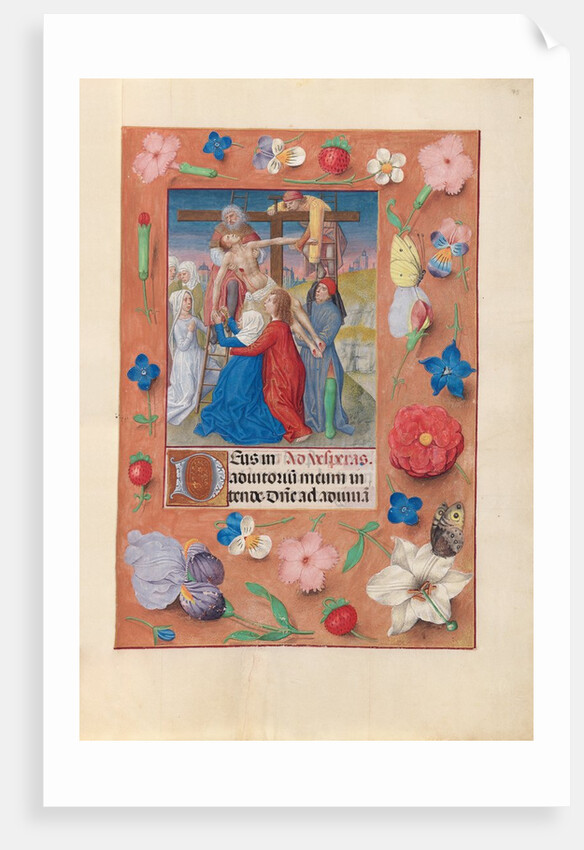 Hours of Queen Isabella the Catholic, Queen of Spain: Fol. 73r, Descent from the Cross, c. 1500 by Master of the First Prayerbook of Maximillian