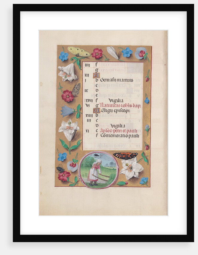 Hours of Queen Isabella the Catholic, Queen of Spain: Fol. 7v, June, c. 1500 by Master of the First Prayerbook of Maximillian