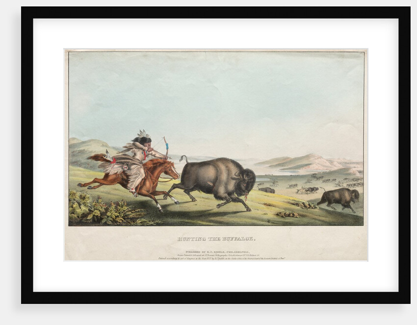 Hunting the Buffalo, 1837 by E. C. Biddle; John T. Bowen; E.C. Biddle