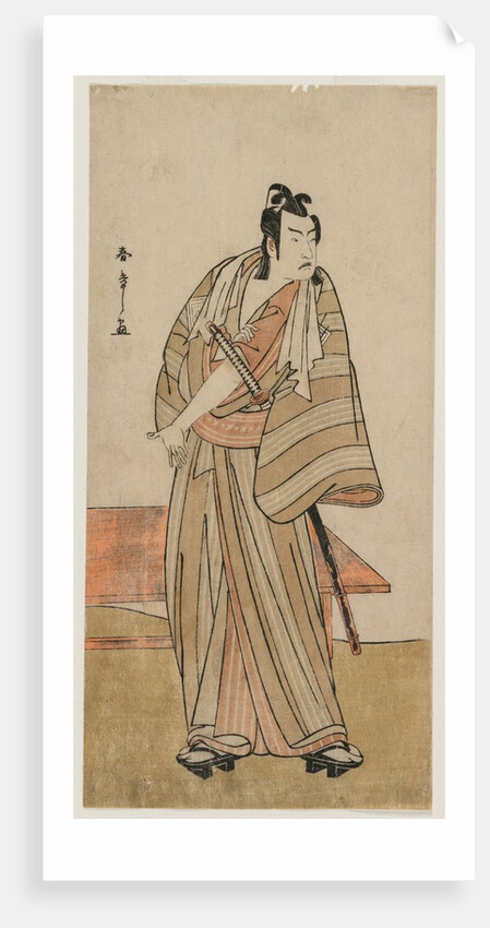 Ichikawa Yaozo II as a Otokodate Standing by a Bench, c. 1780 by Katsukawa Shunsho