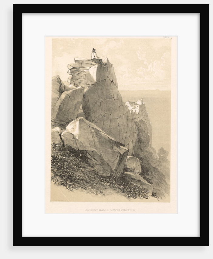 Illustrated Excursion in Italy: Ancient Walls, Monte Circello, 1846 by Edward Lear