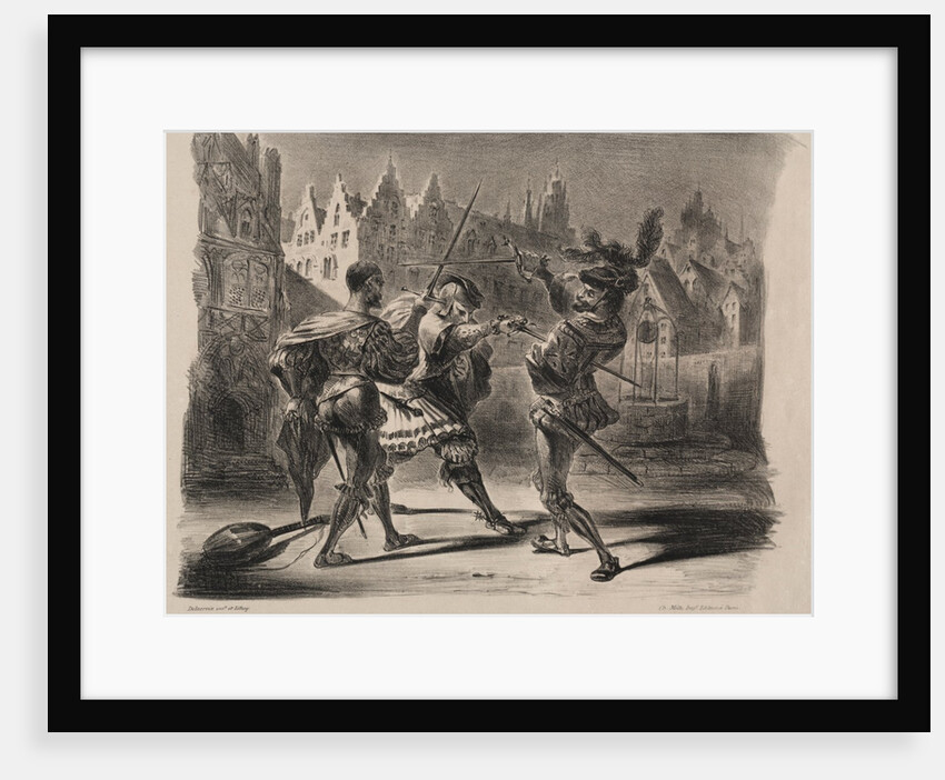 Illustrations for Faust: Duel of Faust and of Valentin, 1828 by Eugène Delacroi