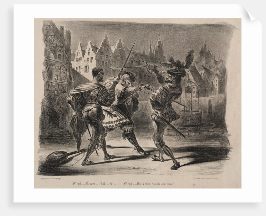 Illustrations for Faust: Duel of Faust and of Valentin, 1828 by Eugène Delacroi
