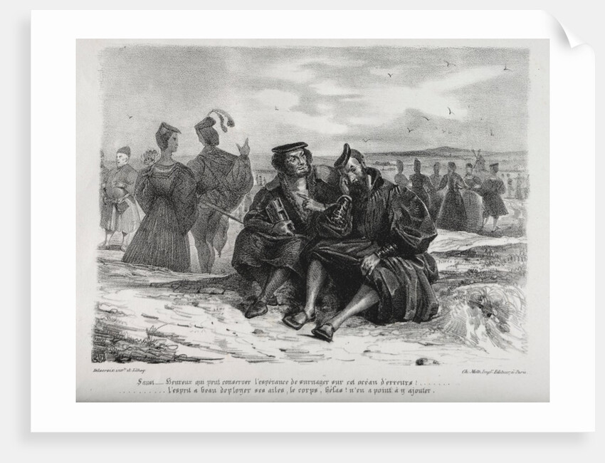 Illustrations for Faust: Faust and Wagner, 1828 by Eugène Delacroi