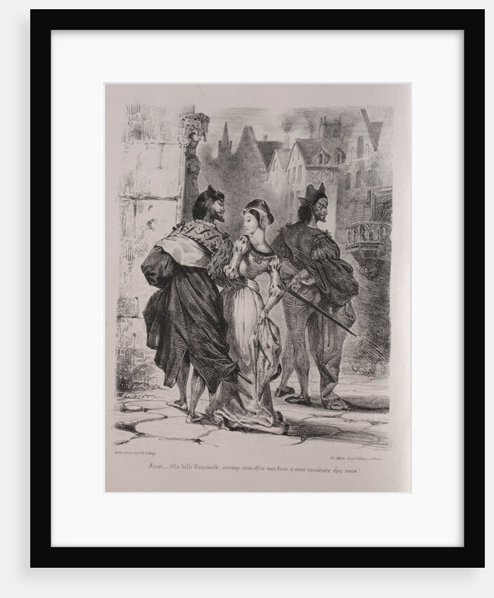 Illustrations for Faust: Faust seeks to allure Marguerite, 1828 by Eugène Delacroi