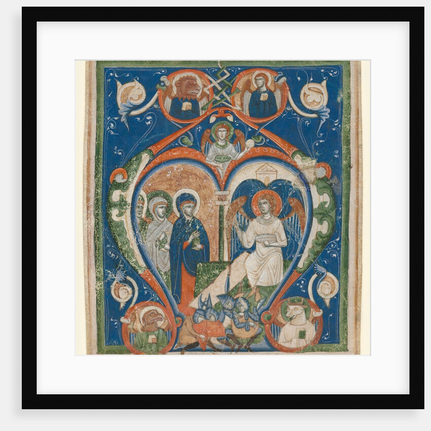 Initial A [ngelus Domini descendit] from an Antiphonary: The Three Marys at the Tomb, c1280-1300 by Unknown