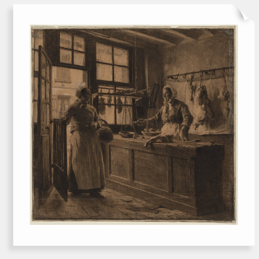 Interior of a Butcher Shop, c. 1881 by Léon Augustin Lhermitte