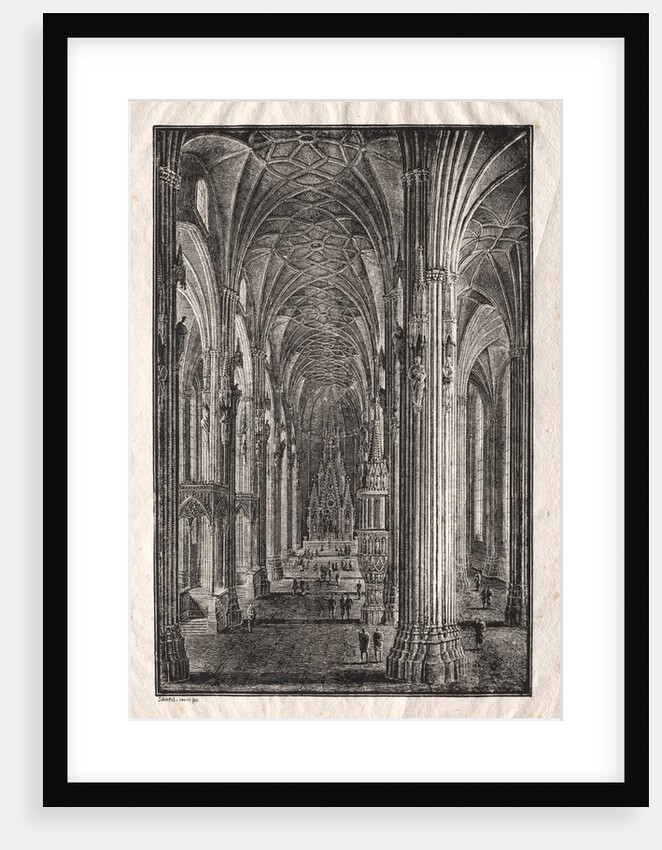 Interior of St. Stephen's Cathedral in Vienna, c. 1810 by Karl Friedrich Schinkel