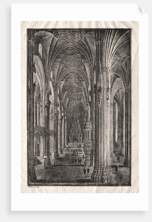 Interior of St. Stephen's Cathedral in Vienna, c. 1810 by Karl Friedrich Schinkel