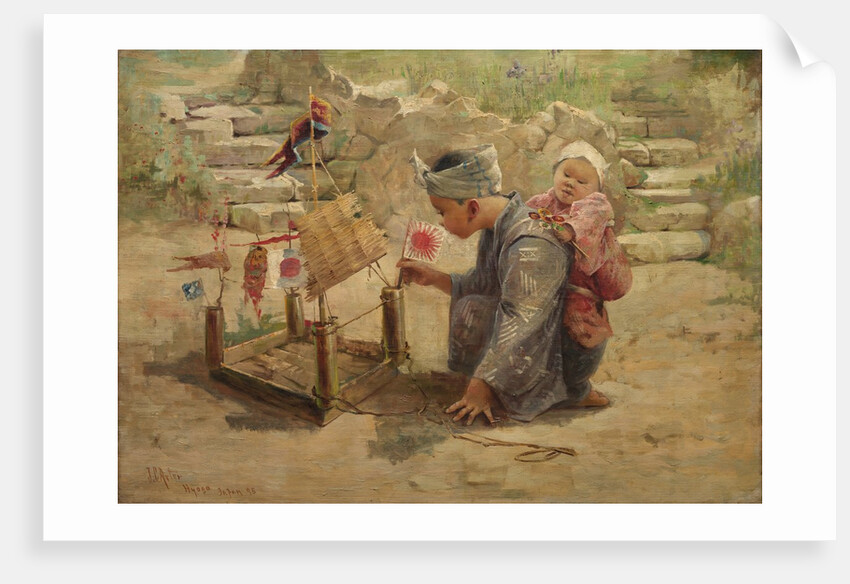 Japanese Boy Building a Man-of-War, 1895 by J. C. Arter