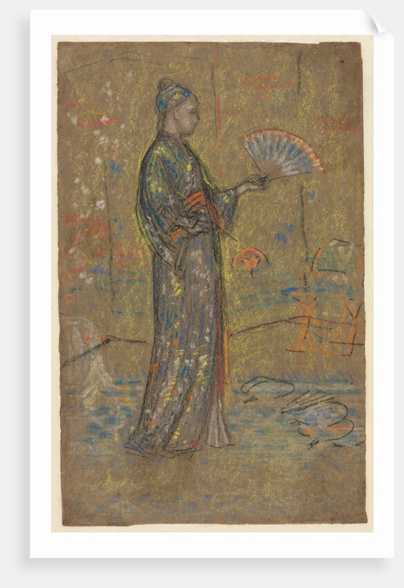 Japanese Woman Painting a Fan; Standing Woman Holding Up Her Dress, c. 1872 by James McNeill Whistler