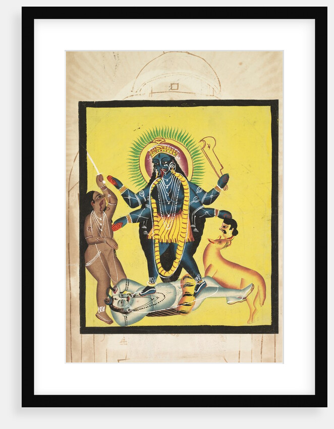 Kali Standing on Shiva, 1800s by Unknown