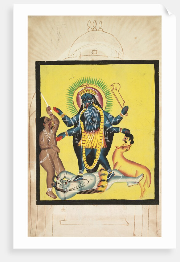 Kali Standing on Shiva, 1800s by Unknown