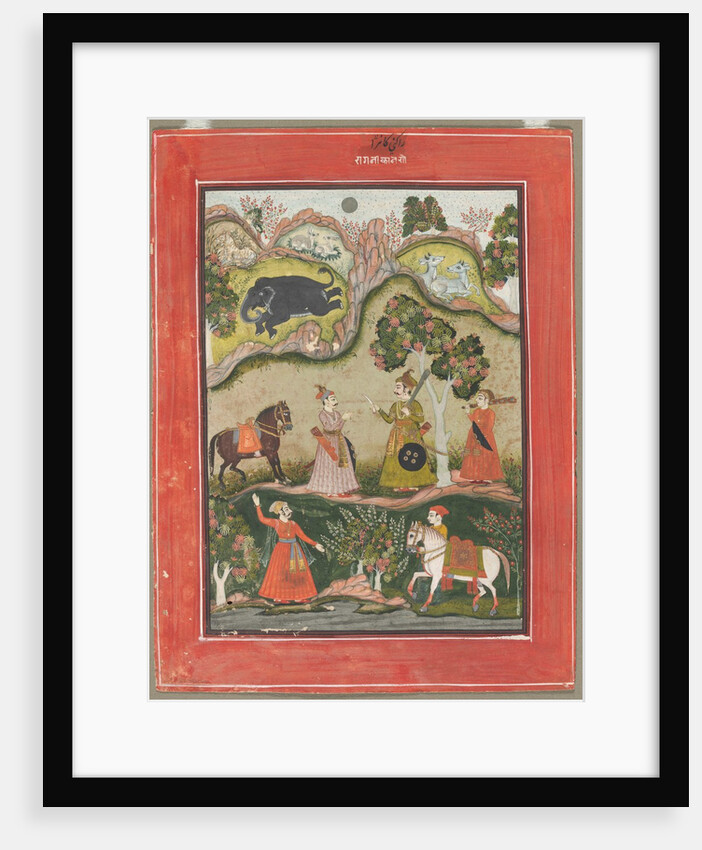 Kanhara Ragini: Song of Inspiration to Krishna for Killing the Elephant Demon…, c. 1760 by Unknown