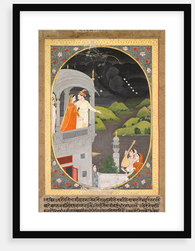 Krishna and Radha Watching Rain Clouds: The Month of Bhadon from Baramasa series, c. 1790 by Unknown