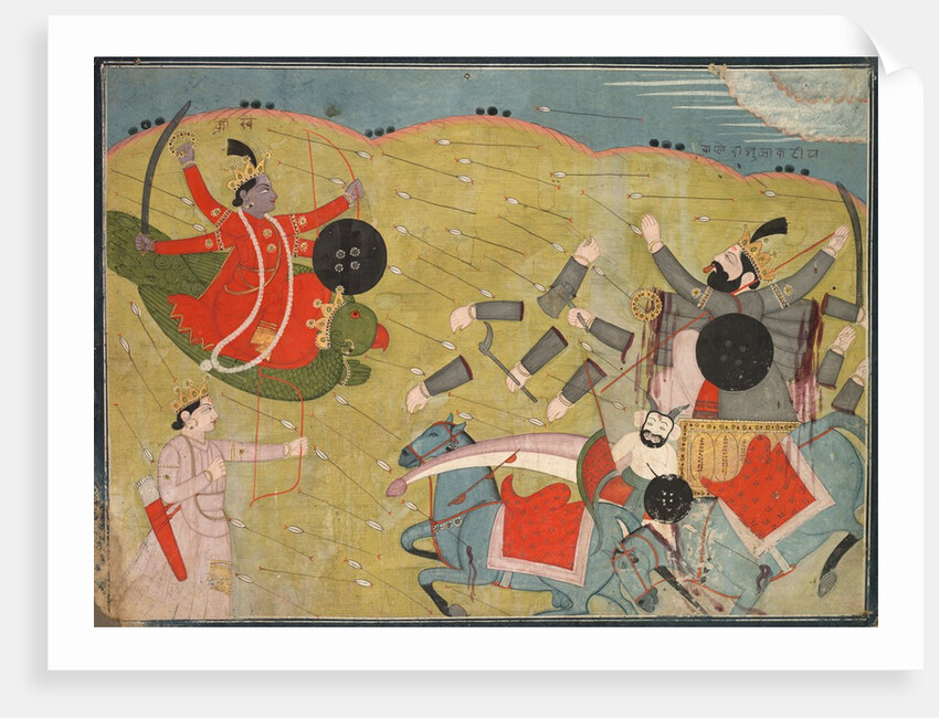 Krishna Vanquishing Vanasura: Scene from the Aniruddha Usha Section of Krishna Lila, c. 1840 by Unknown