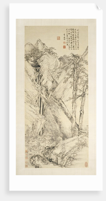 Landscape after Jing Hao and Guan Tong, c. 1690-1770 by Li Shizhuo