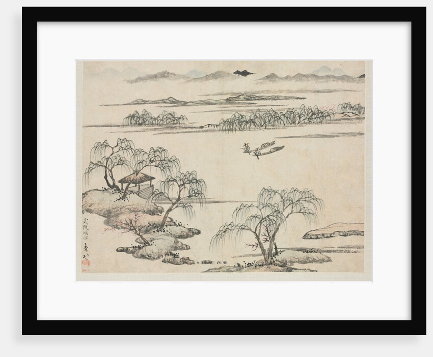 Landscape Album in Various Styles: The Stream of Wuling, 1684 by Zha Shibiao