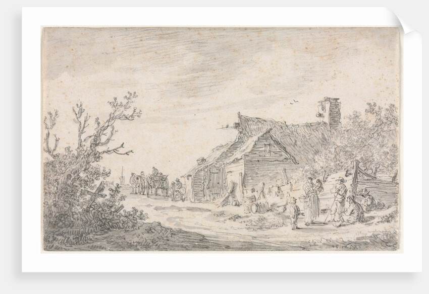 Landscape with a Cottage and Figures, 1653 by Jan van Goyen
