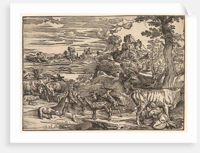 Landscape with a Milkmaid, c. 1525 by Niccolo Boldrini