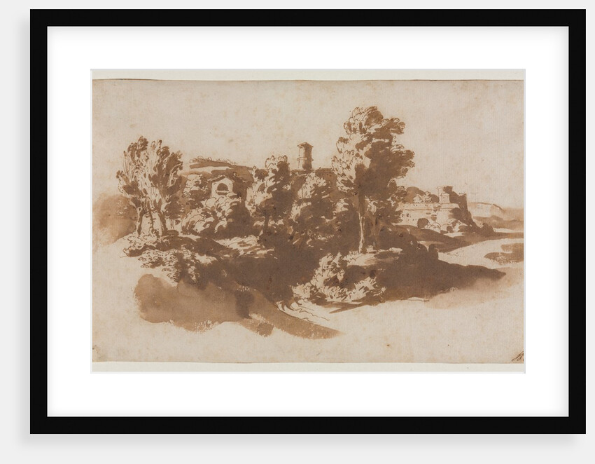 Landscape with Fortification Between Marino and Frascati, c. 1650 by Jacob van der Ulft; Gaspard Dughet; Nicolas Poussin (possibly)