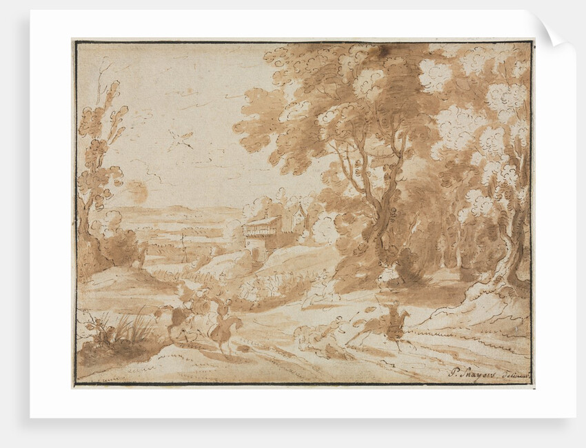 Landscape with Horsemen, 1600s by Unknown