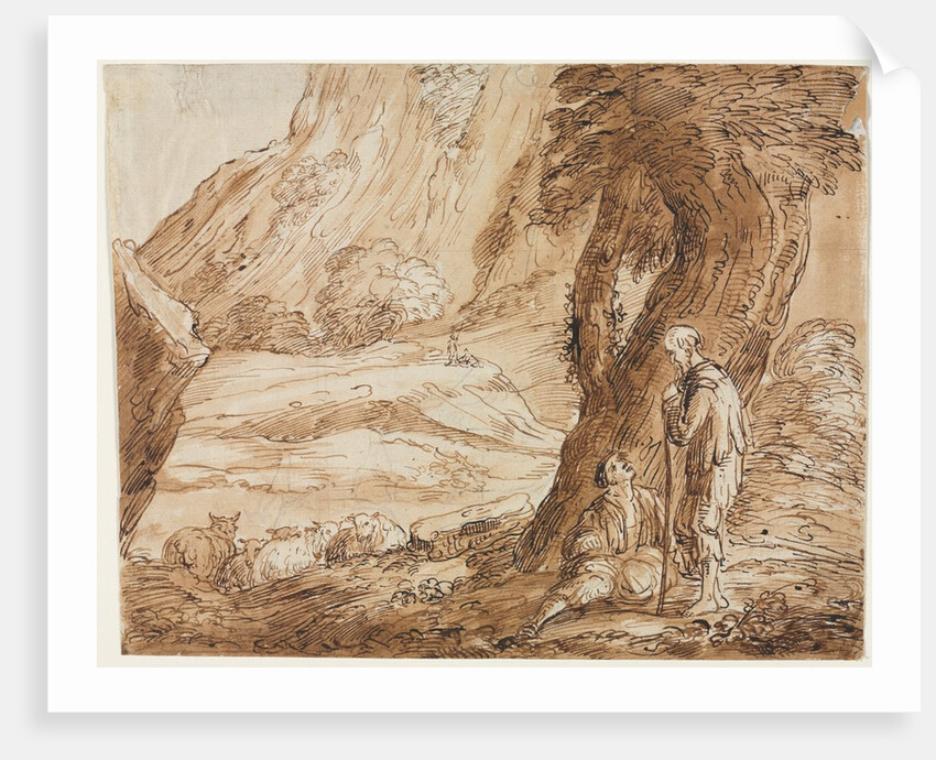 Landscape with Sheep and Two Shepherds by Thomas Barker