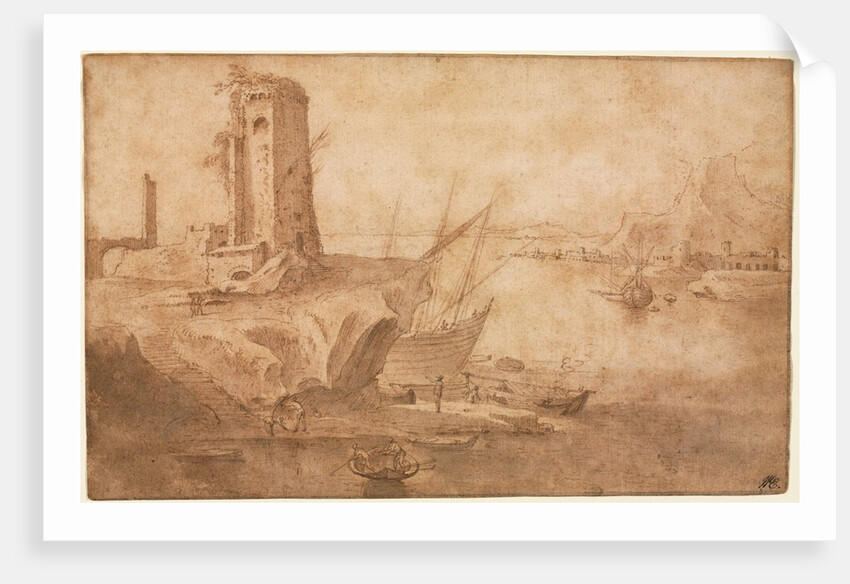 Landscape with Tower at Seashore, 1600-1614 by Filippo Napoletano