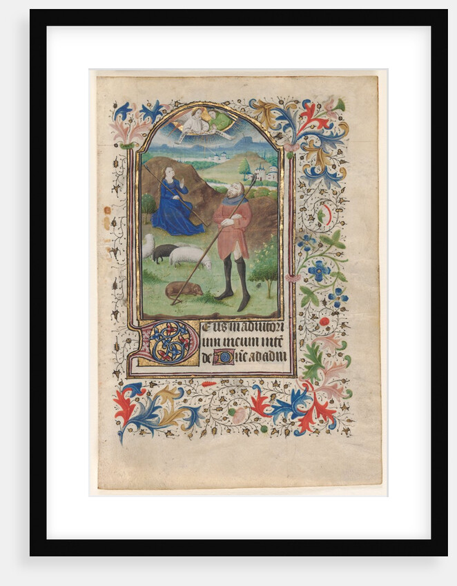 Leaf from a Book of Hours: Annunciation to the Shepherds, c. 1460 by Unknown