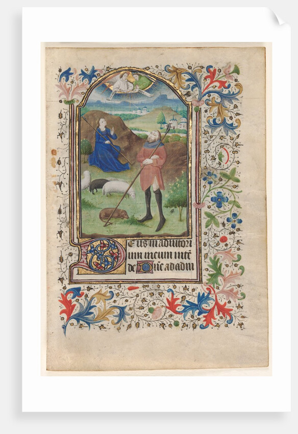 Leaf from a Book of Hours: Annunciation to the Shepherds, c. 1460 by Unknown