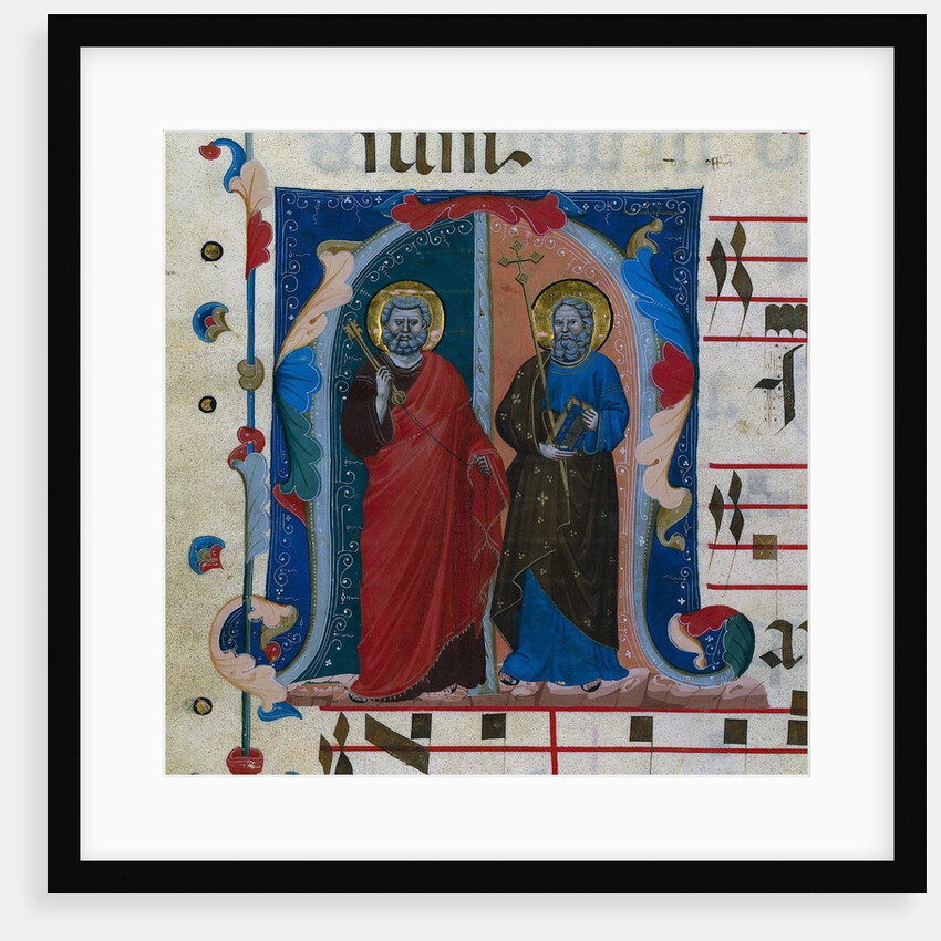 Leaf from a Gradual with Historiated Initial: SS. Peter and Andrew, c. 1320-1340 by Master of Isaac and Esau