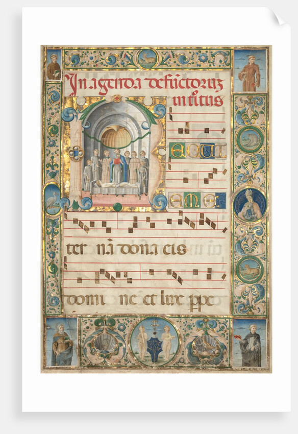 Leaf from a Gradual: Initial with Mass for the Dead, c. 1480 by Jacopo Filippo d' Argenta