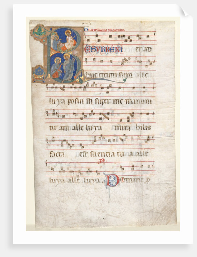 Leaf from a Gradual: Initial with the Three Marys at the Tomb and 'Noli me Tangere', c. 1270-130 by Unknown