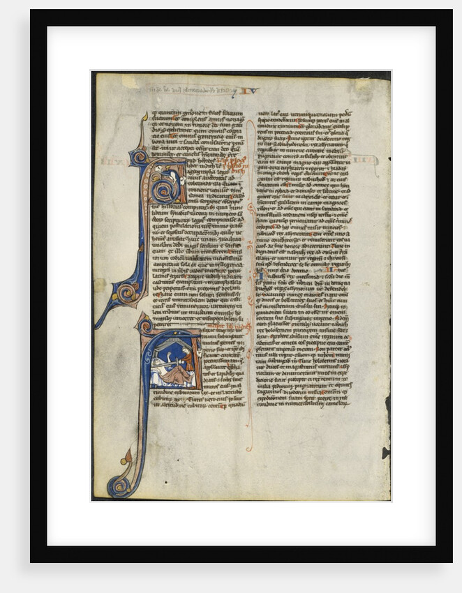 Leaf from a Latin Bible: Initial A and Initial A: Judith Beheading Holofernes, c. 1230-1240 by Leber Group (circle or workshop of)