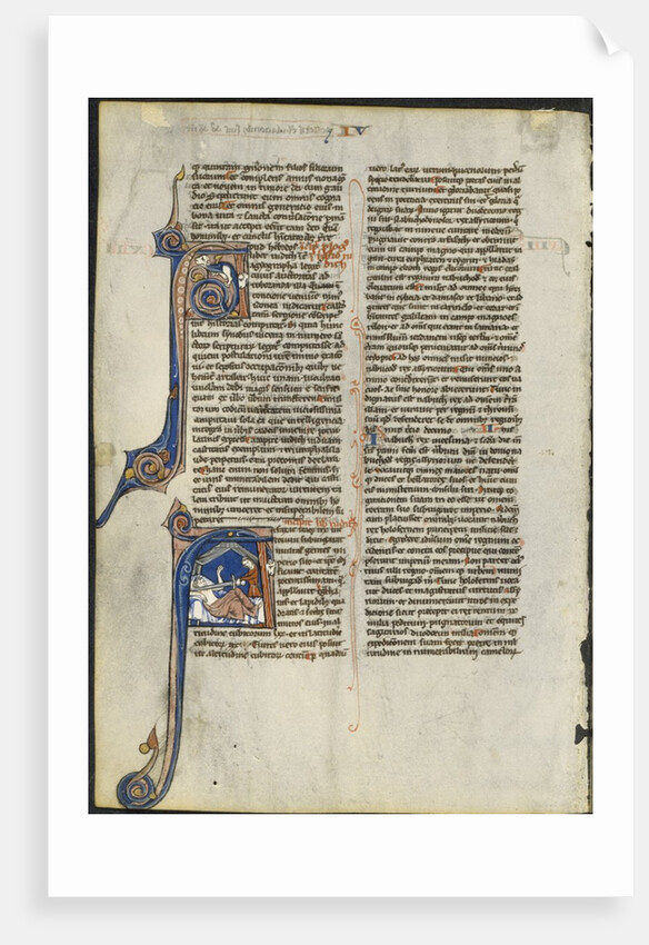 Leaf from a Latin Bible: Initial A and Initial A: Judith Beheading Holofernes, c. 1230-1240 by Leber Group (circle or workshop of)
