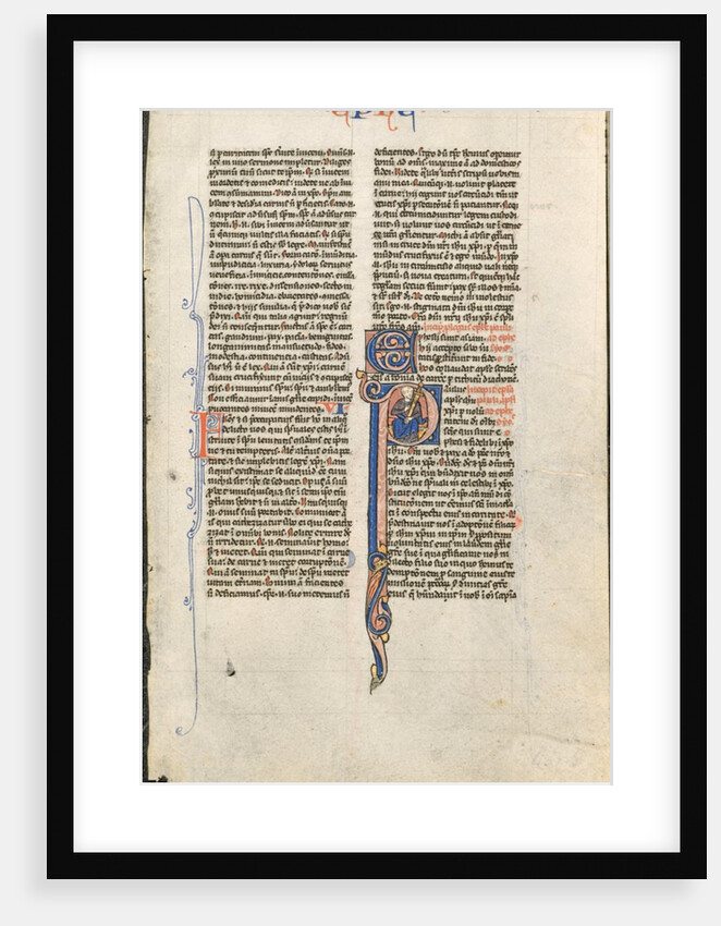 Leaf from a Latin Bible: Initial P with St. Paul Holding a Sword…, c. 1250 by Johannes Grusch Atelier (circle or workshop of)