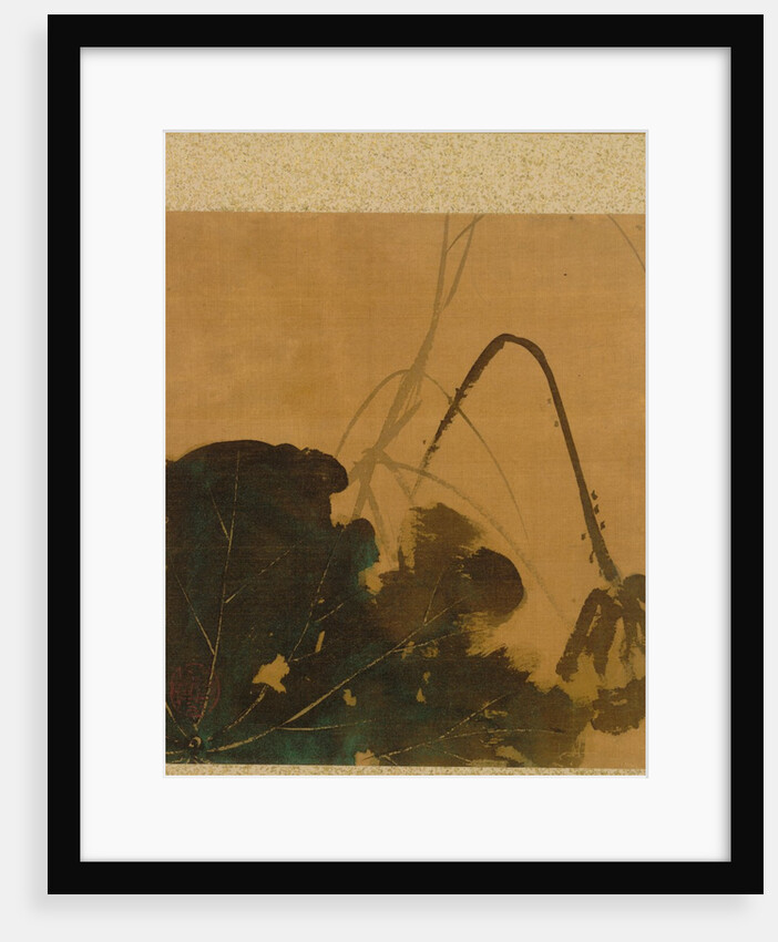 Leaf from Album of Seasonal Themes: Brush, Holder, and Leaves, 1847 by Shibata Zeshin