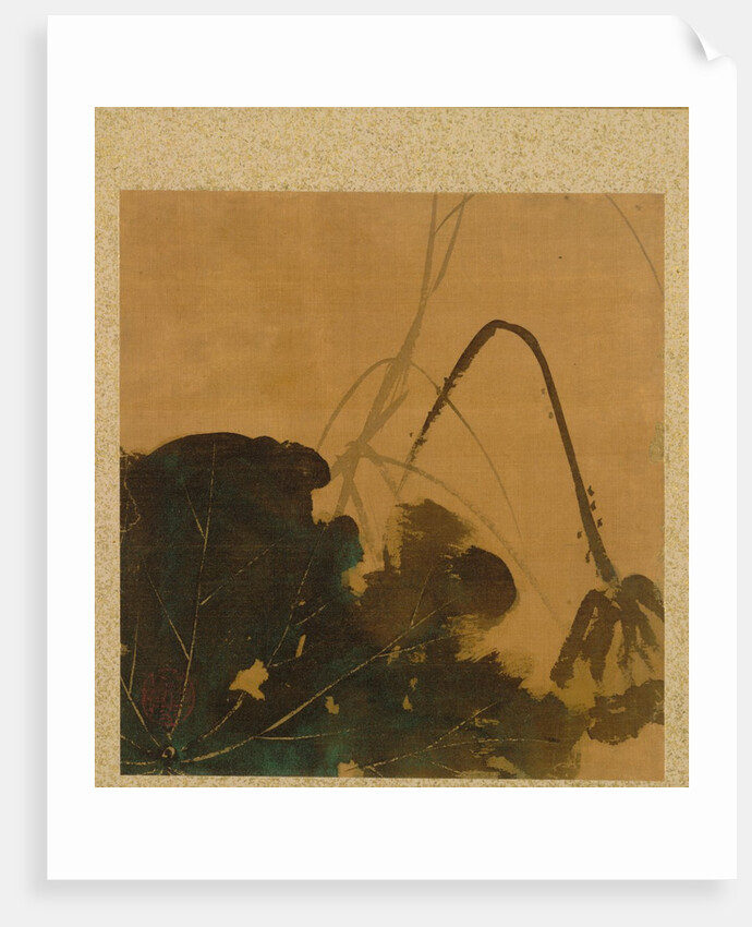 Leaf from Album of Seasonal Themes: Brush, Holder, and Leaves, 1847 by Shibata Zeshin